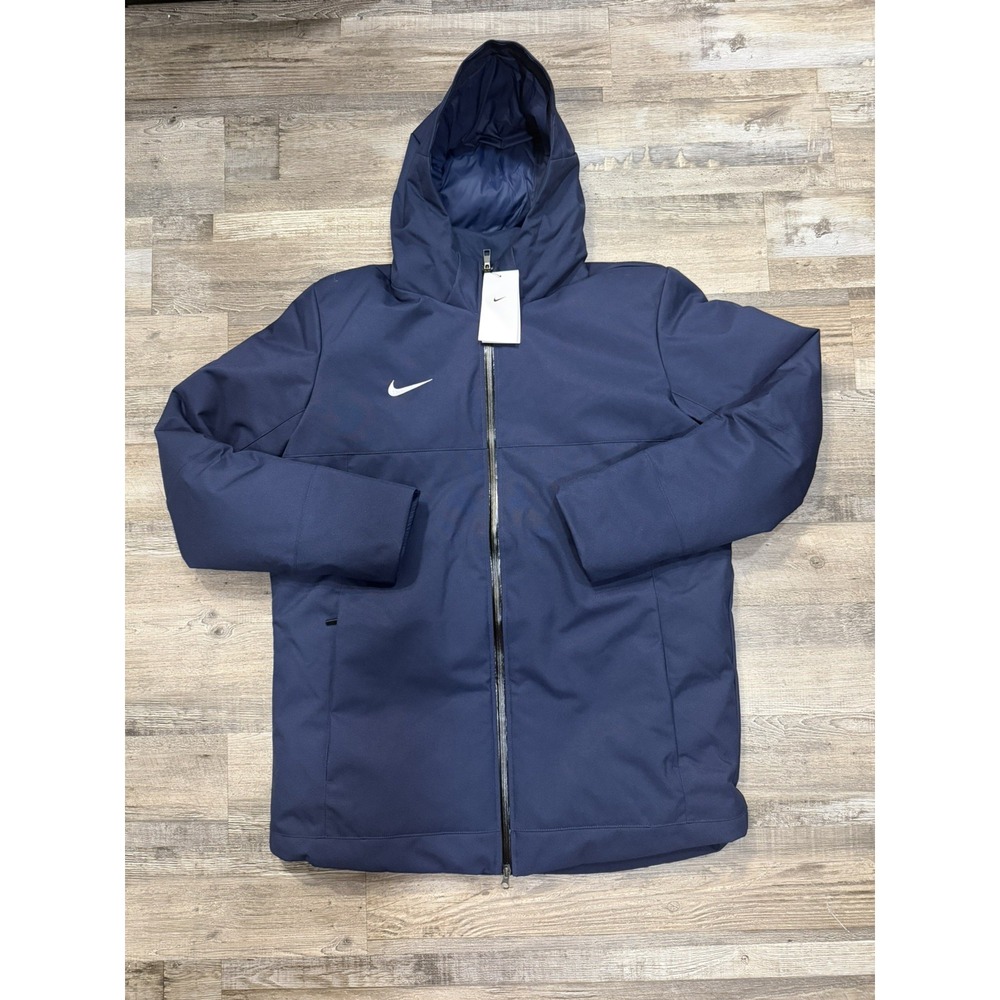 Nike 550 Down Hooded Sideline Navy Blue Football Parka Jacket NFL Team Issue L